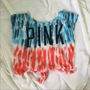 PINK muscle tank w/ ties in the back💜